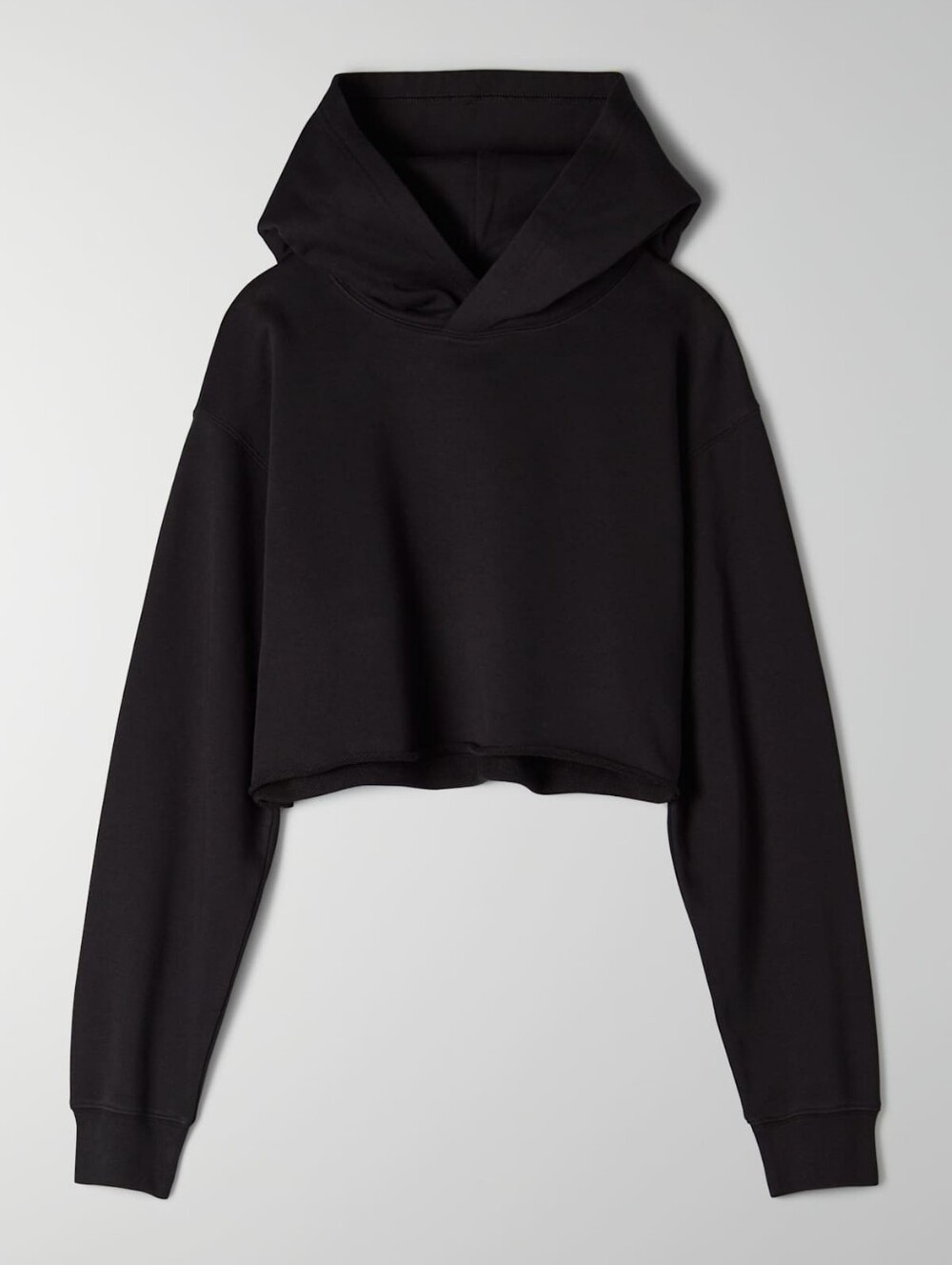 ARITZIA TNA The Perfect Crop Hoodie Light Size Medium Black Color Baggy Loose